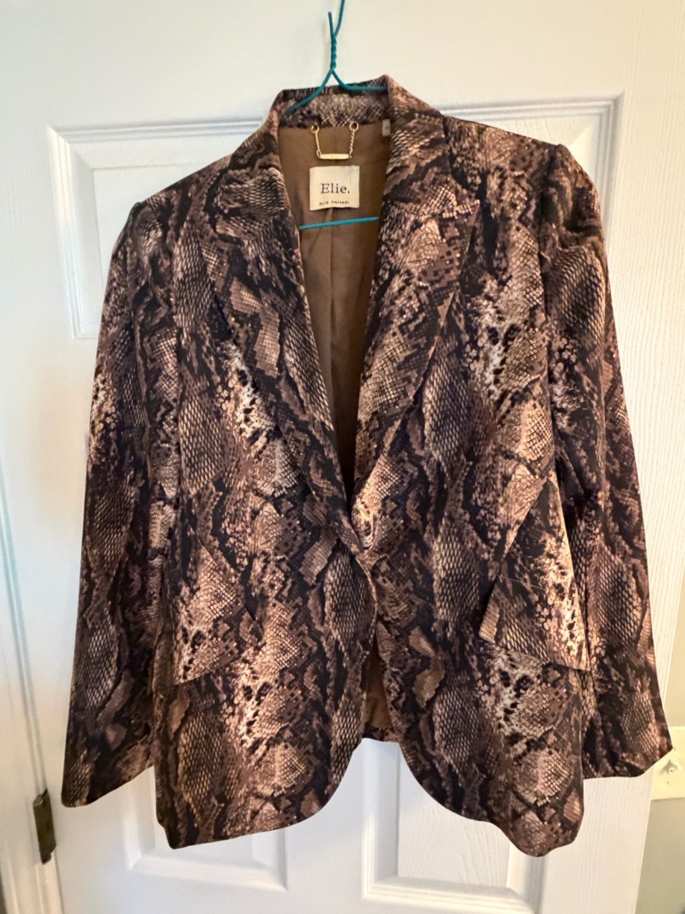 Elie Tahari Snake-Print Blazer in Brown and Black
